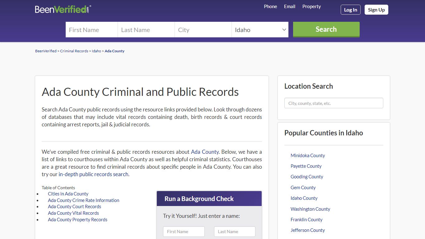 Ada County Arrest Records in ID - Court & Criminal Records ...